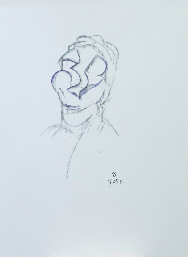 trait dilué s/Ingres 24x32. 07/09/2011.