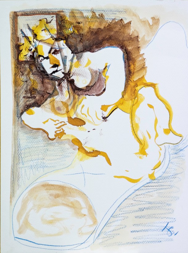 Encres et crayon 30x40.  non daté.