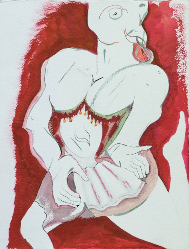 Aquarelle 26x33. 2015. signé au dos.