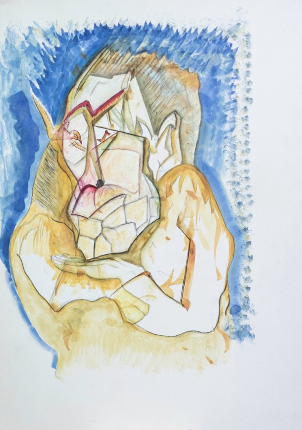 aquarelle et encres sur papier.  32x45 cm. non daté.