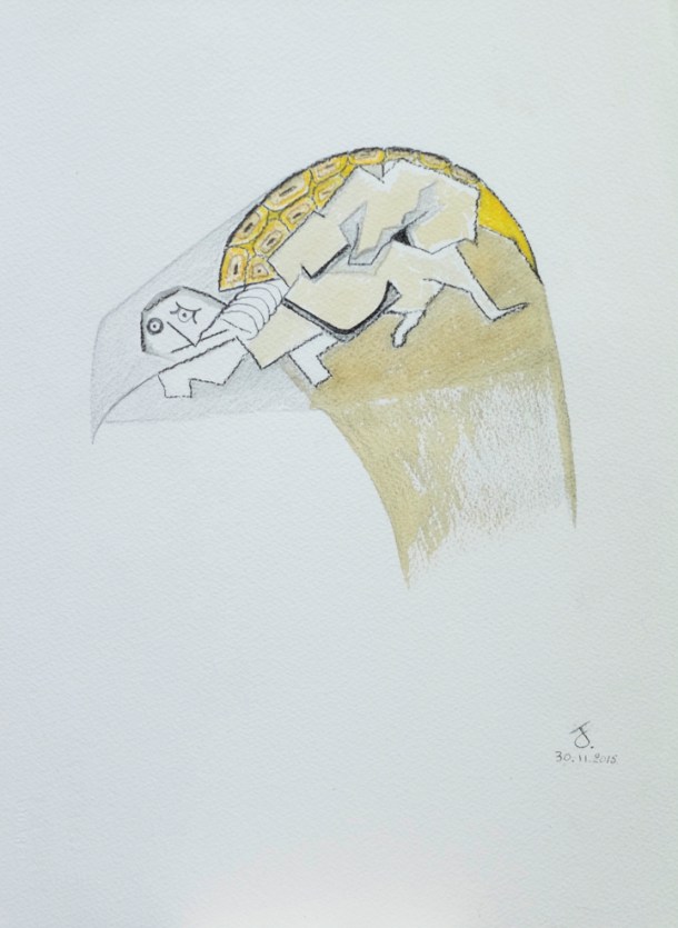 aquarelle, café, graphite s/arches 300g.  28,5x38 cm. 30/11/2018.