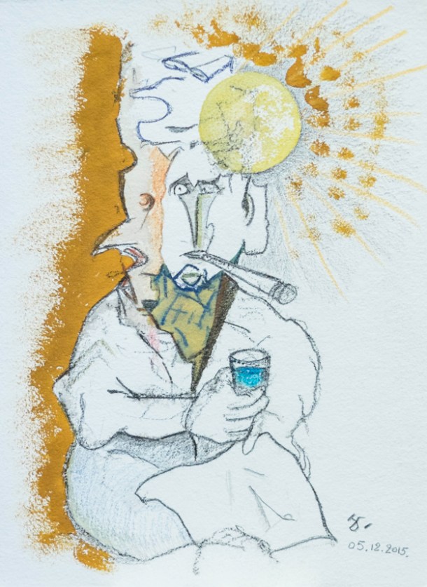 aquarelle, encre et graphite. 24,5x33 cm. 05/12/2015.