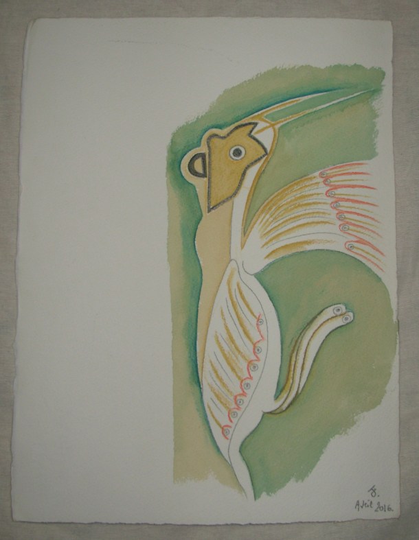 Encre et aquarelle s/arches 300 g. 28,5 x 38,5 cm. Avril 2016.