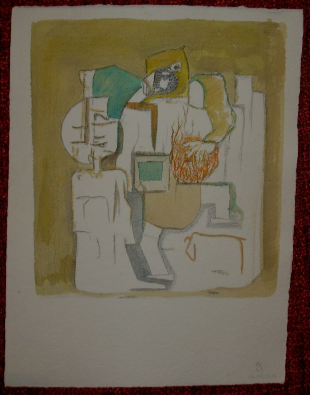 aquarelle et encre s/ de Geert. 25 x 33 cm. 01. 05. 2016.