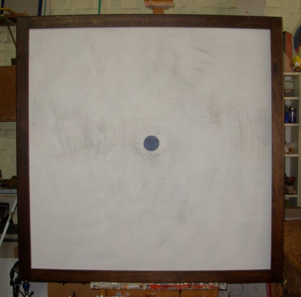 huile s/bois marouflé de toile. 127 x 127 cm. signé et daté au dos 24. 05. 2016.