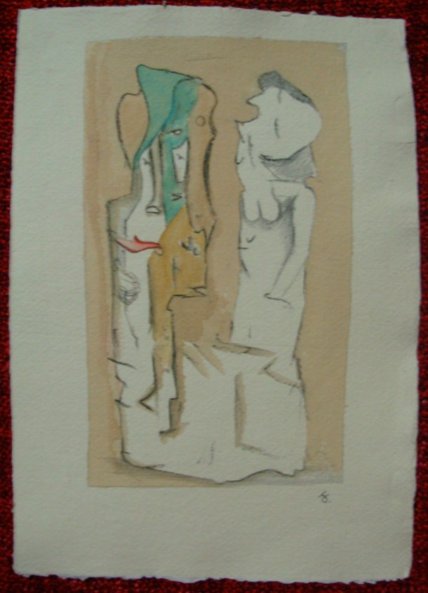 aquarelle et encre s/papier 21 x 30 cm. non daté.