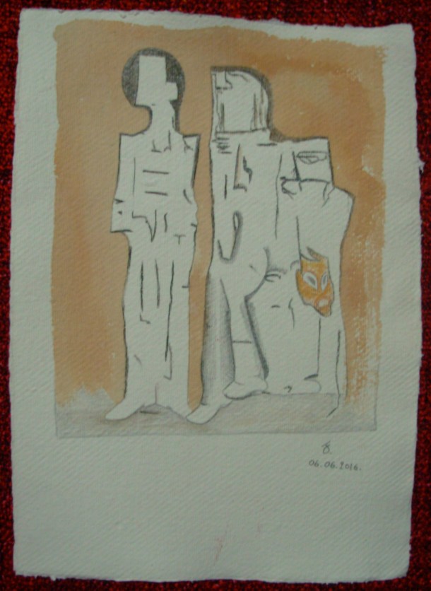 aquarelle et pierre noire s/papier 21 x 30 cm. 06. 06. 2016.