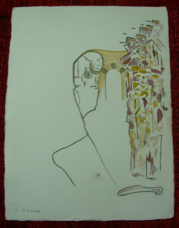 aquarelle et encre s/papier 30,5 x 40,5 cm. 16. 06. 2016.