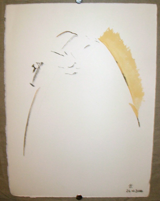 pierre noire et encre s/ Fabriano. 28,5 x 38,5 cm. 26. 10. 2016.