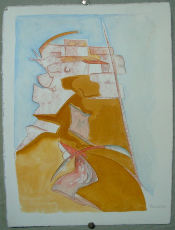 sanguine, encre et aquarelle s/Fabriano. 28,5 x 38,5 cm. 30. 10. 2016.
