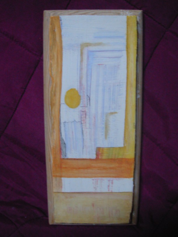 huile s/bois enduit. 9,5 x 21,5 cm. 07. 11. 2016.