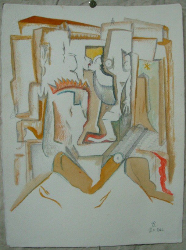 aquarelle et encre s/arches 300g. 28,5 x 38,5 cm. 18. 11. 2016.