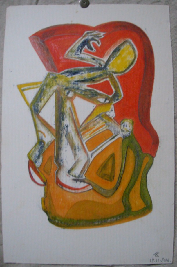 huile sur carton Ingres. 19,5 x 30 cm. 18. 11. 2016.