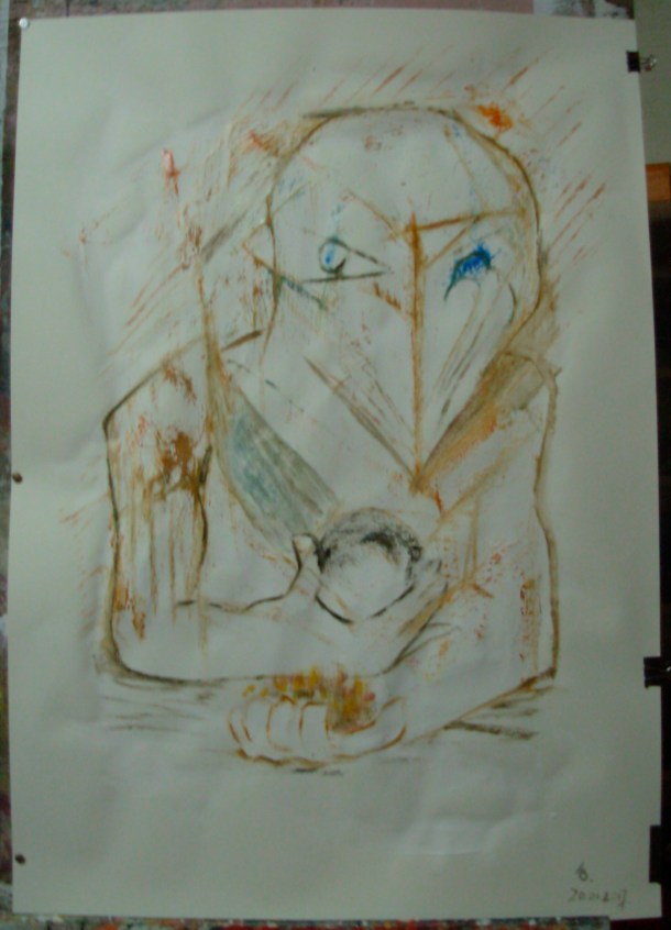 huile s/papier enduit. 70 x 100 cm. 20. 01. 2017.